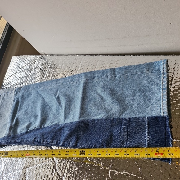 Zara Patchwork flare jeans sz-12 nwt - Picture 5 of 6